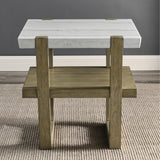  Steve Silver Furniture Perth ER100E White Marble Top Square End Table IMAGE 3