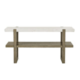  Steve Silver Furniture Perth ER100S White Marble Top Sofa Table IMAGE 1