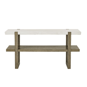  Steve Silver Furniture Perth ER100S White Marble Top Sofa Table IMAGE 1
