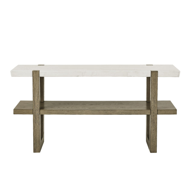  Steve Silver Furniture Perth ER100S White Marble Top Sofa Table IMAGE 1