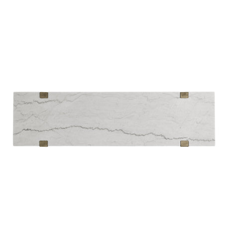  Steve Silver Furniture Perth ER100S White Marble Top Sofa Table IMAGE 2