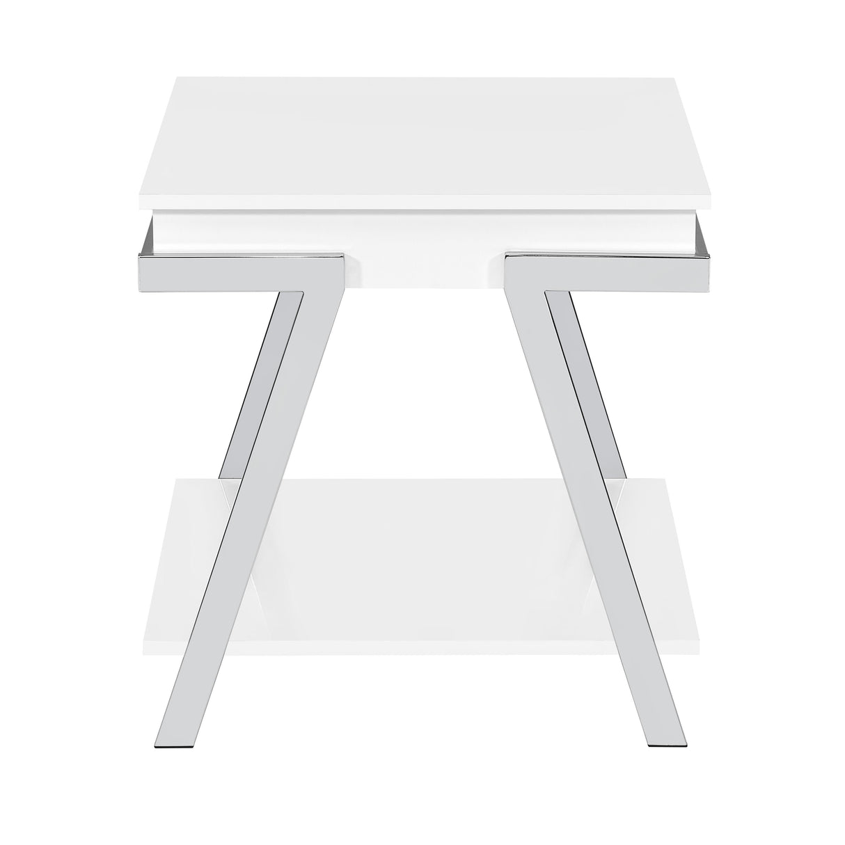 Steve Silver Furniture Zena ZN300WE White Square End Table IMAGE 1