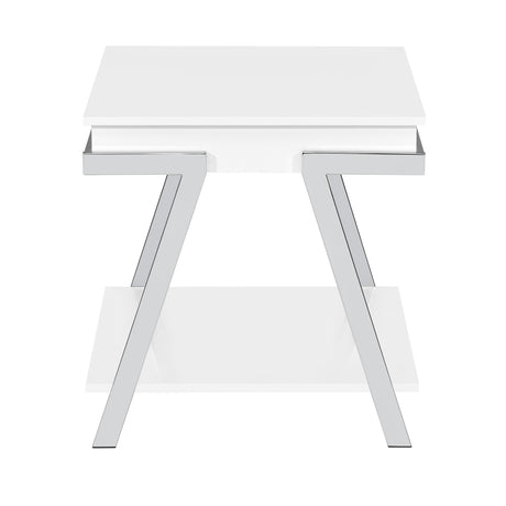  Steve Silver Furniture Zena ZN300WE White Square End Table IMAGE 1