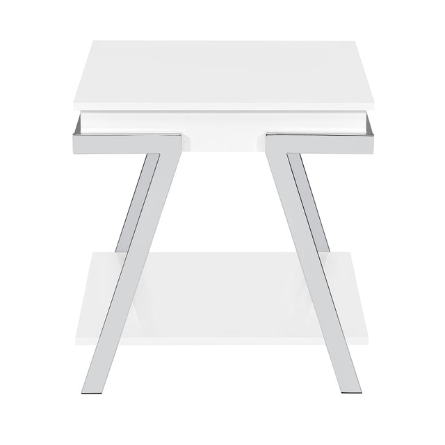  Steve Silver Furniture Zena ZN300WE White Square End Table IMAGE 1