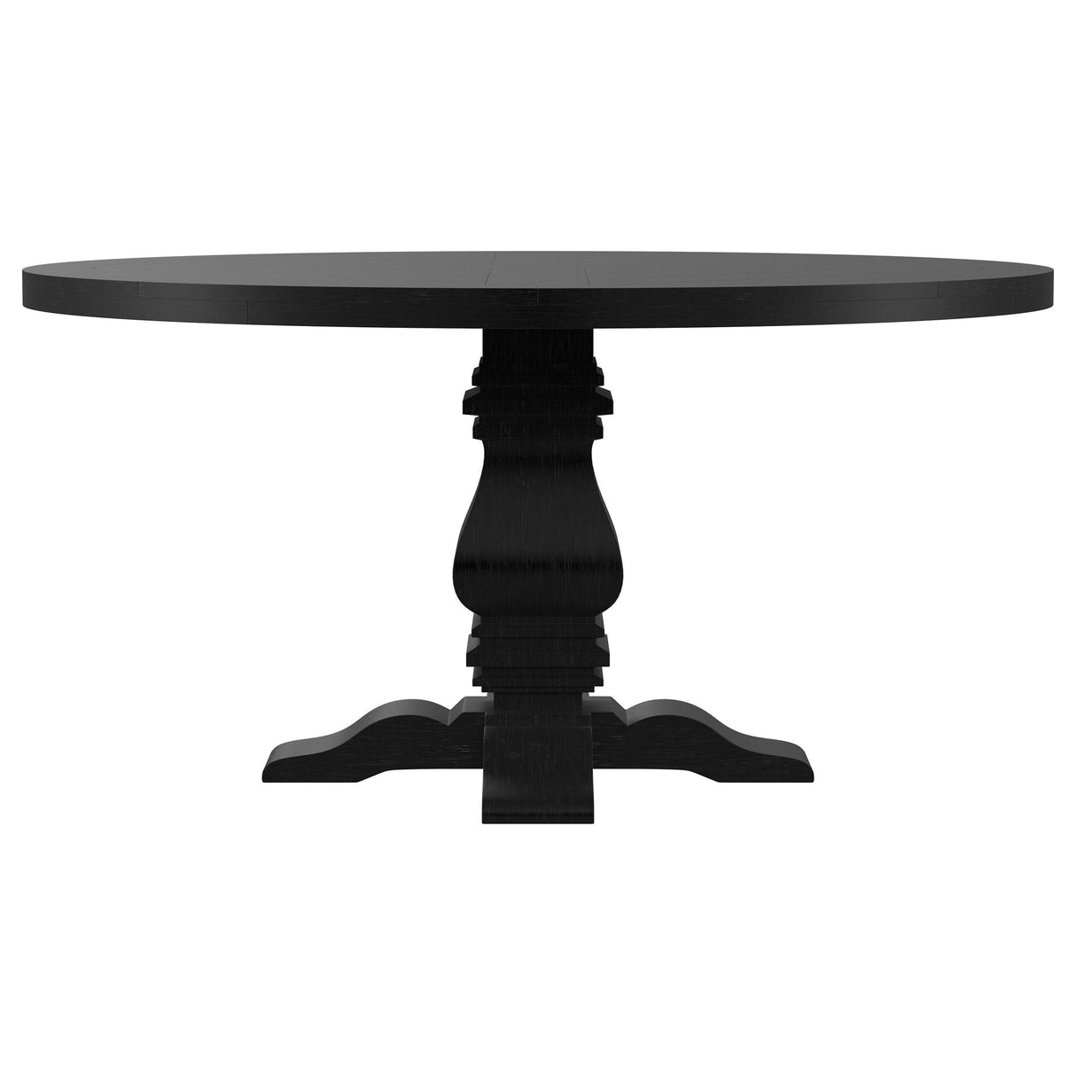  Coaster Furniture Florence 115530 Round 60-inch Pedestal Base Dining Table - Black IMAGE 2