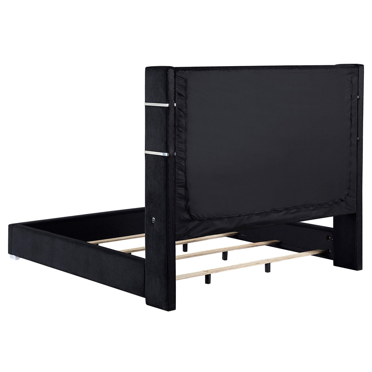  Coaster Furniture Tisdall 306031KE Upholstered Eastern King Flame Visualizer Bed - Black IMAGE 3