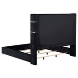  Coaster Furniture Tisdall 306031KE Upholstered Eastern King Flame Visualizer Bed - Black IMAGE 3