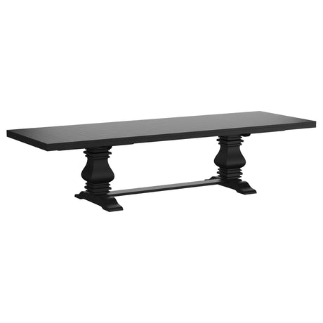  Coaster Furniture Florence 115531 126-inch Extension Dining Table - Distressed Black IMAGE 2