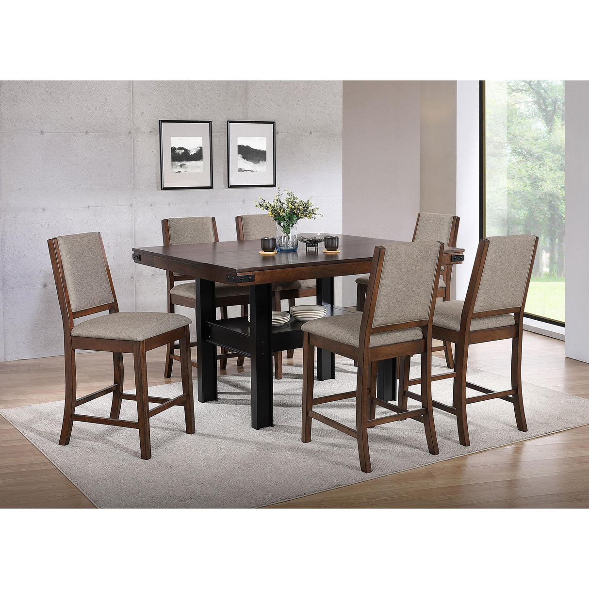  Coaster Furniture Patterson 108888 60-inch Counter Height Dining Table - Mango Oak IMAGE 7
