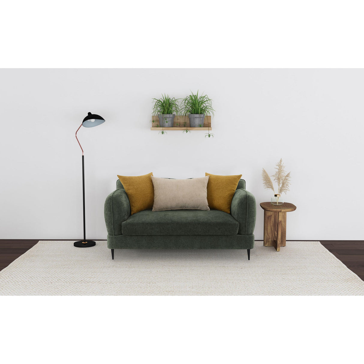  Coaster Furniture Jade 509132 Chenille Upholstered Modern Track Arm Loveseat - Green IMAGE 8