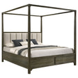  Coaster Furniture Gran Park 224931Q Queen Canopy Bed - Dark Cocoa IMAGE 1