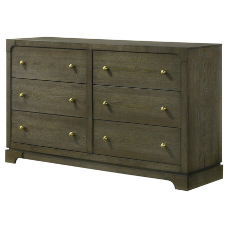  Coaster Furniture Gran Park 224933 6-Drawer Dresser Cabinet - Dark Cocoa IMAGE 4