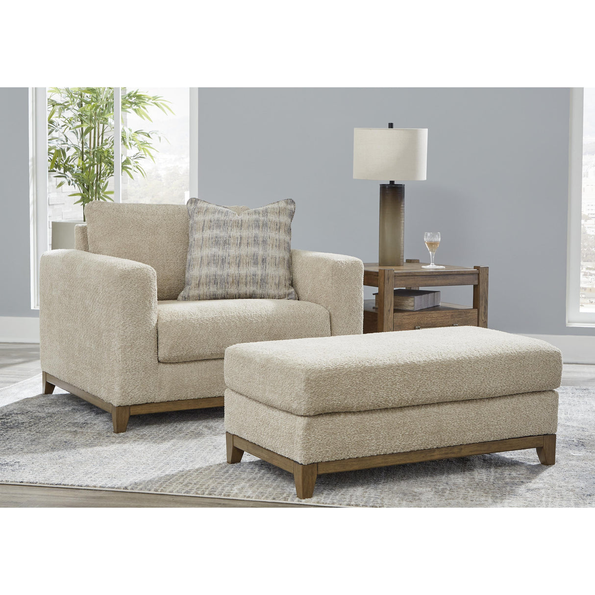  Signature Design by Ashley Parklynn 48902U2 Oversized Chair and Ottoman IMAGE 1