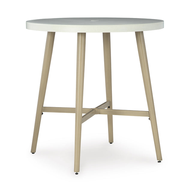  Signature Design by Ashley Seton Creek P798-613 Round Bar Table with Umbrella Option IMAGE 1