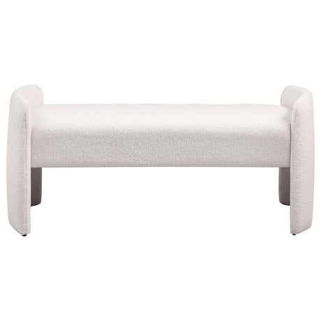  Coaster Furniture Peoria 910199 Velvet Upholstered Accent Bench - Ivory IMAGE 2