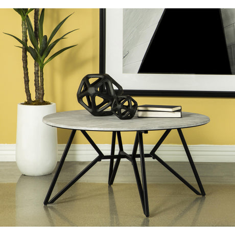  Coaster Furniture Hadi 73617 Occasional Table Set - Cement/Gunmetal IMAGE 2