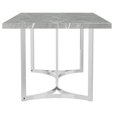  Coaster Furniture Sterling 108121 72-inch Rectangular Dining Table - Grey Faux Marble IMAGE 4