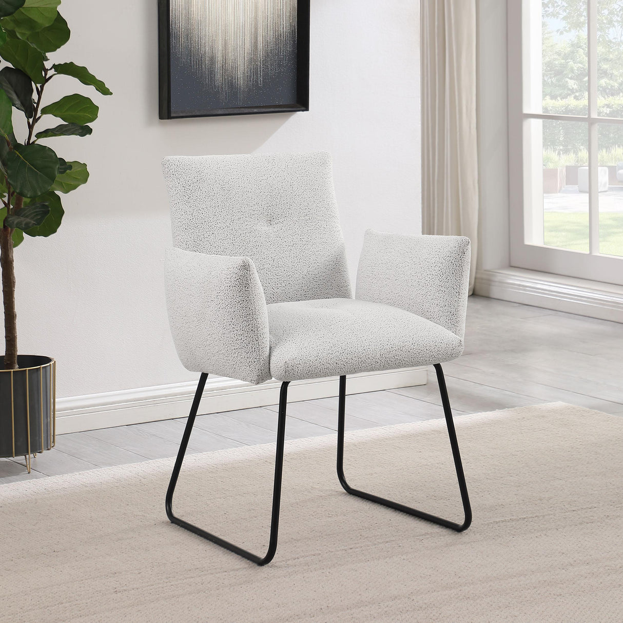  Coaster Furniture Ackland 108492 pholstered Dining Side Chair - Light Grey IMAGE 2