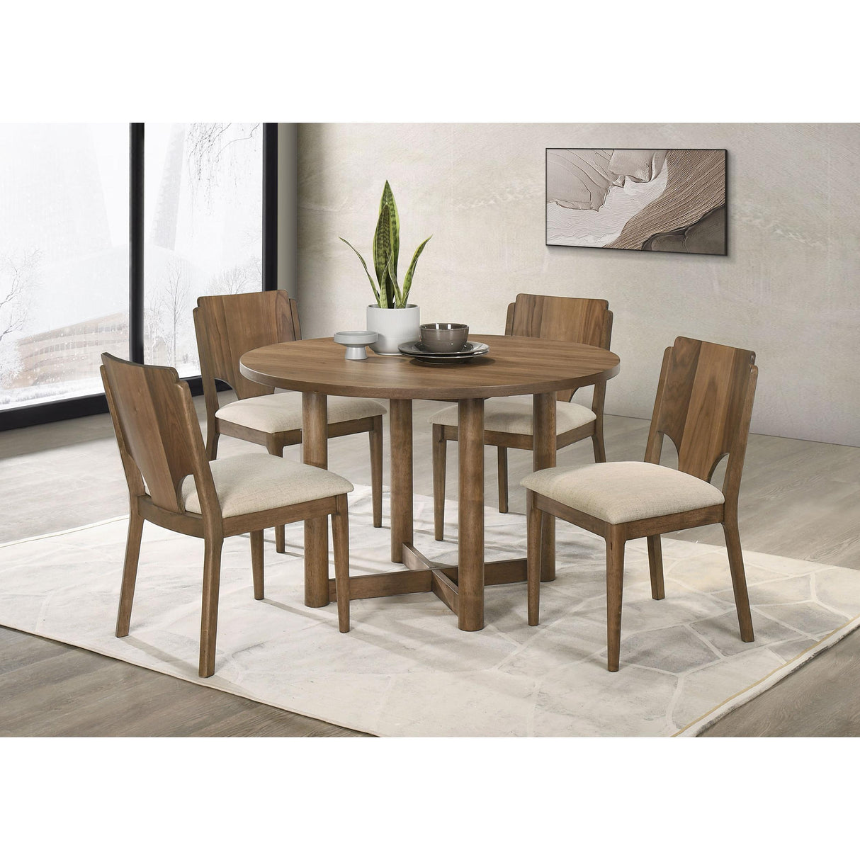  Coaster Furniture Crestmore 108572 Dining Chair - Upholstered Seat Walnut IMAGE 10