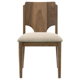  Coaster Furniture Crestmore 108572 Dining Chair - Upholstered Seat Walnut IMAGE 3