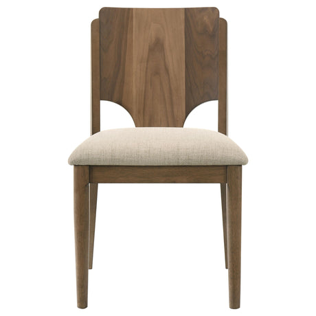  Coaster Furniture Crestmore 108572 Dining Chair - Upholstered Seat Walnut IMAGE 3