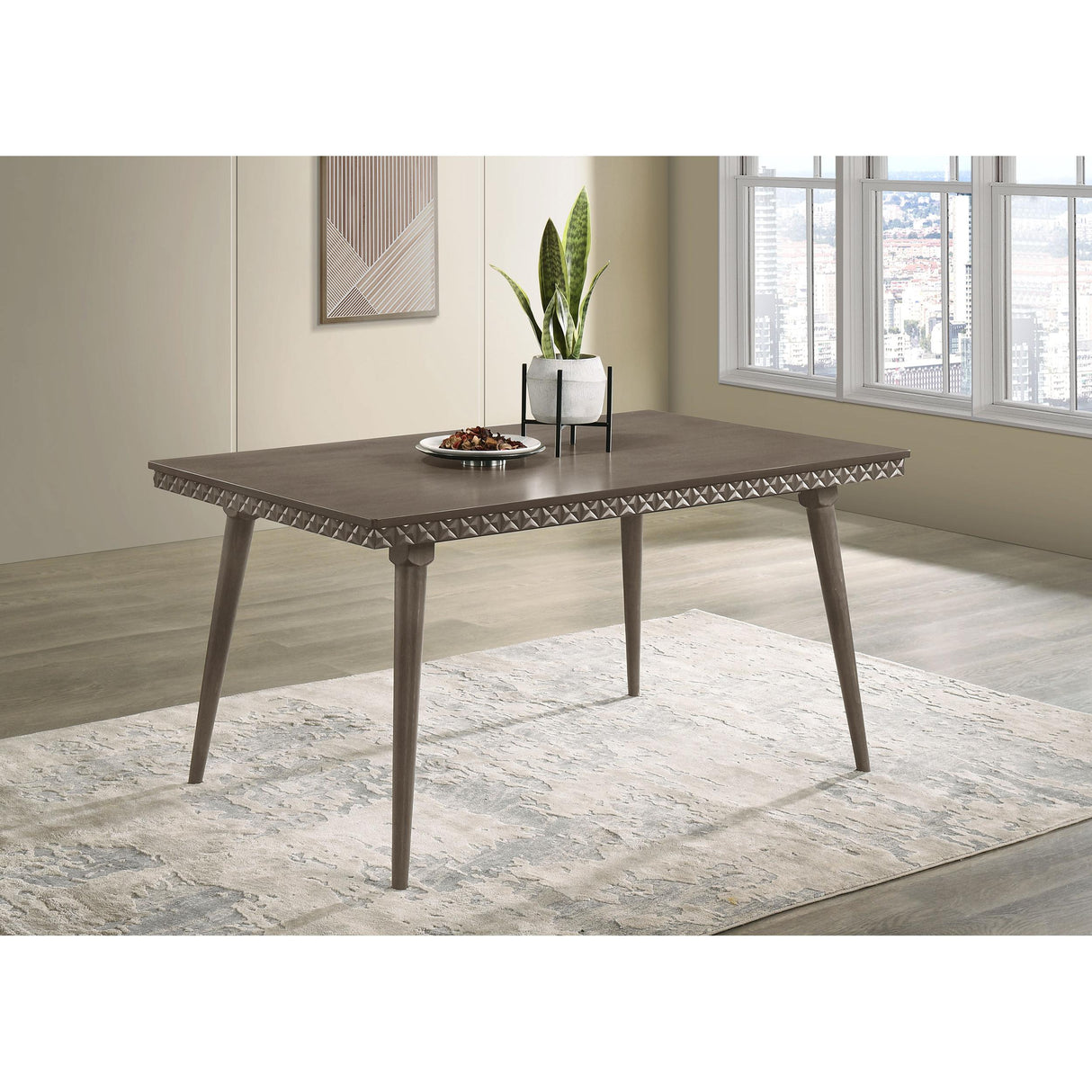  Coaster Furniture Onslow 108621 59-inch Rectangular Wood Dining Table - Dark Brown IMAGE 2