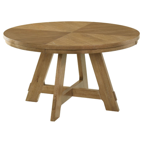  Coaster Furniture Danvers 109150 Round 54-inch Wood Dining Table - Brown Oak IMAGE 1