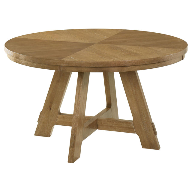  Coaster Furniture Danvers 109150 Round 54-inch Wood Dining Table - Brown Oak IMAGE 1