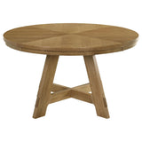  Coaster Furniture Danvers 109150 Round 54-inch Wood Dining Table - Brown Oak IMAGE 3