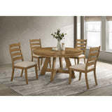  Coaster Furniture Danvers 109150 Round 54-inch Wood Dining Table - Brown Oak IMAGE 5