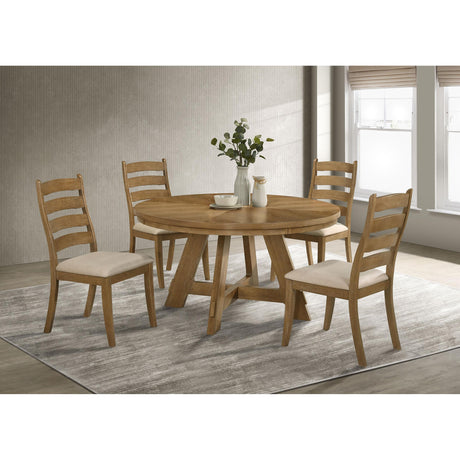  Coaster Furniture Danvers 109150 Round 54-inch Wood Dining Table - Brown Oak IMAGE 5