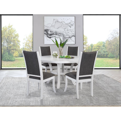  Coaster Furniture Judd 109330 54-inch Round Dining Wood Table with Shelf - Pearl White IMAGE 3