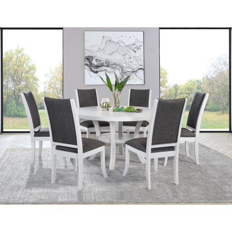  Coaster Furniture Judd 109330 54-inch Round Dining Wood Table with Shelf - Pearl White IMAGE 7