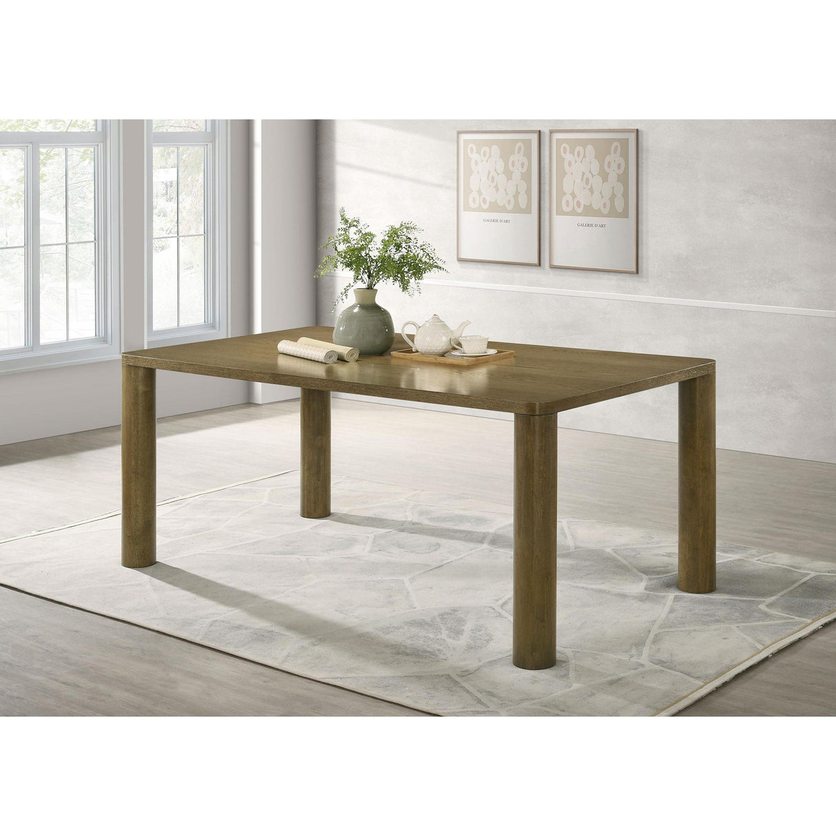  Coaster Furniture Castlewood 109351 71-inch Rectangular Wood Dining Table - Brown Oak IMAGE 2