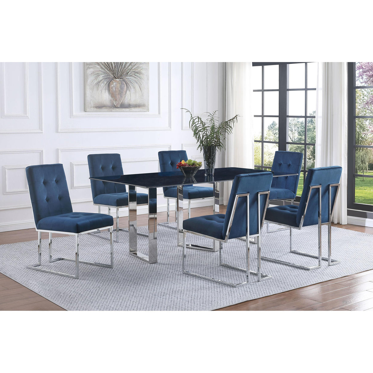  Coaster Furniture Desden 109361 79-inch Rectangular Sintered Stone Dining Table - Grey IMAGE 8