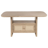  Coaster Furniture Kailani 109388 Cane Counter Height Storage Dining Table - Beige Oak IMAGE 3