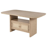  Coaster Furniture Kailani 109388 Cane Counter Height Storage Dining Table - Beige Oak IMAGE 5