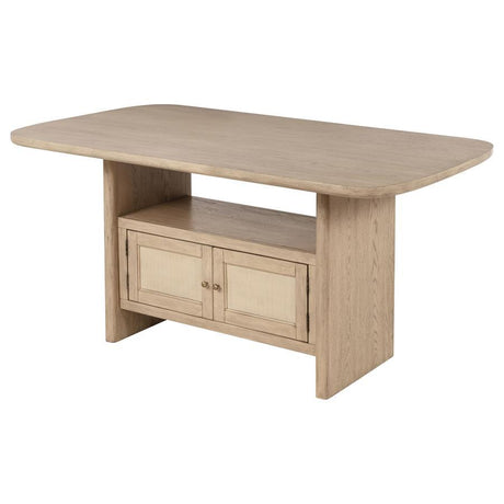  Coaster Furniture Kailani 109388 Cane Counter Height Storage Dining Table - Beige Oak IMAGE 5