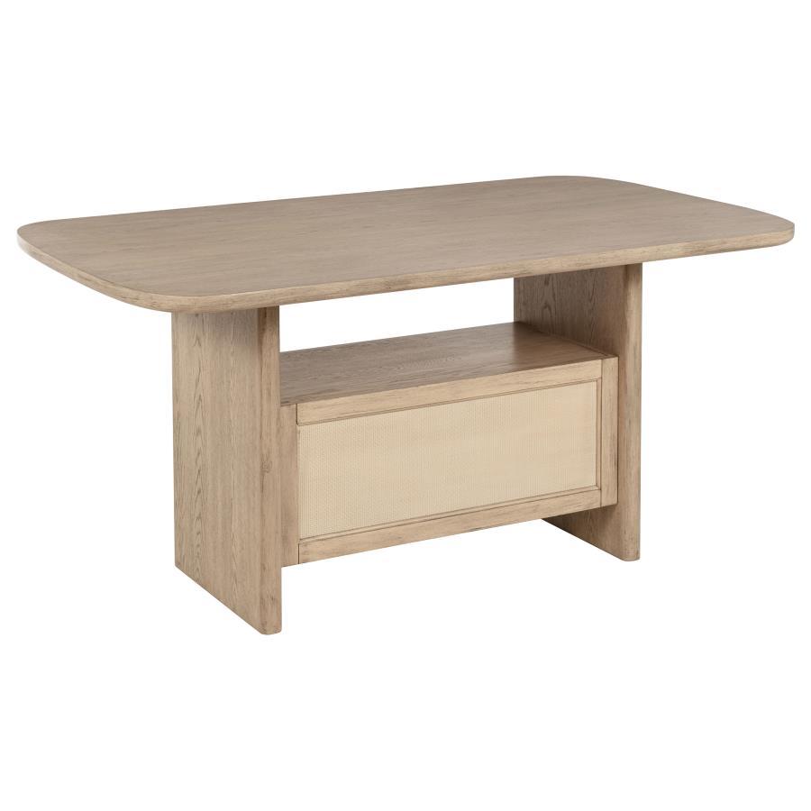  Coaster Furniture Kailani 109388 Cane Counter Height Storage Dining Table - Beige Oak IMAGE 7