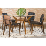  Coaster Furniture Paxton 122180BG Round 48-inch Glass Top Wood Dining Table - Nutmeg IMAGE 3