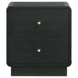  Coaster Furniture Cavelle 223662 2-Drawer Nightstand Bedside Table - Black IMAGE 3