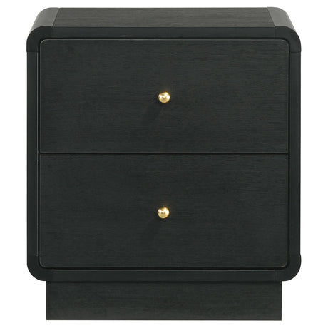  Coaster Furniture Cavelle 223662 2-Drawer Nightstand Bedside Table - Black IMAGE 3