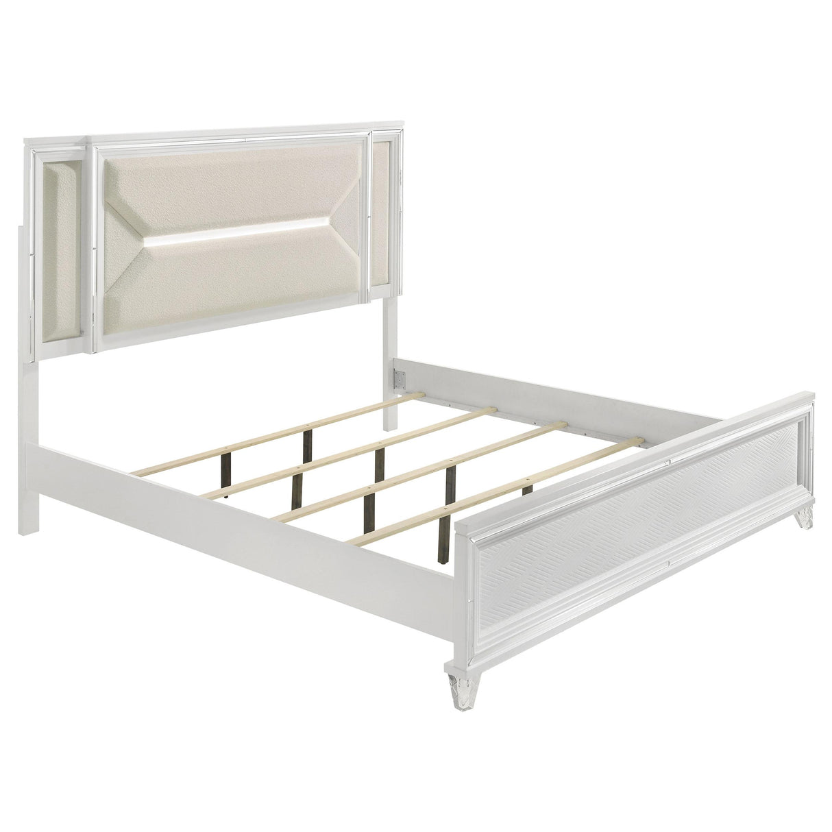  Coaster Furniture Marmore 224961KE 64-inch Eastern King Panel Bed LED Headboard - White IMAGE 3
