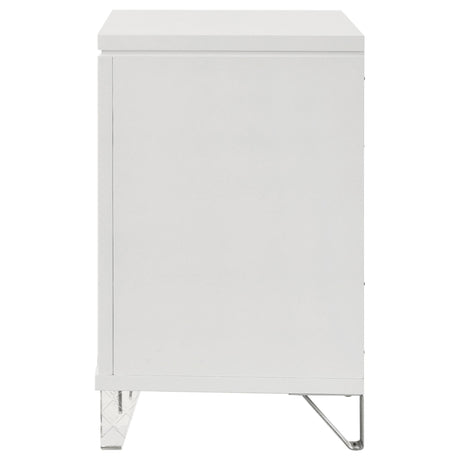  Coaster Furniture Marmore 224962 2-Drawer Nightstand Bedside Table - White IMAGE 5
