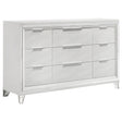  Coaster Furniture Marmore 224963 9-Drawer Dresser Cabinet - White IMAGE 1