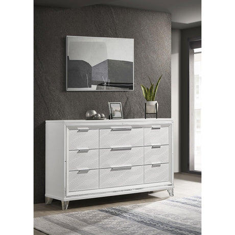  Coaster Furniture Marmore 224963 9-Drawer Dresser Cabinet - White IMAGE 2