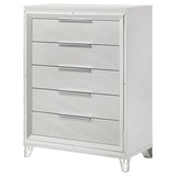  Coaster Furniture Marmore 224965 5-Drawer Bedroom Chest of Drawers - White IMAGE 4