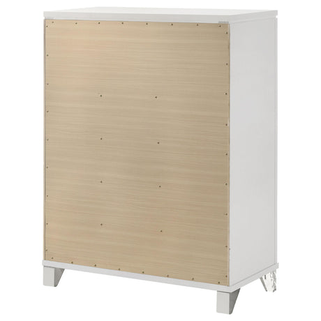  Coaster Furniture Marmore 224965 5-Drawer Bedroom Chest of Drawers - White IMAGE 8
