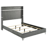  Coaster Furniture Lucia 224991KE 61-inch Upholstered Eastern King Wingback Bed - Grey IMAGE 3