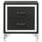  Coaster Furniture Lucia 224992 2-Drawer Nightstand Bedside Table - Black IMAGE 3